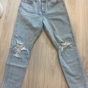 Levi's Blue Boyfriend Jeans Distressed Casual